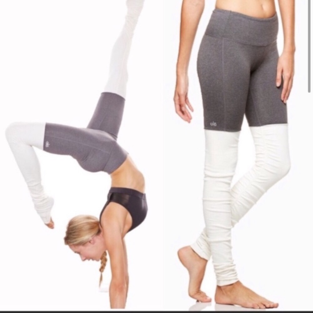 Alo Yoga Grey and White Godess Leggings